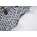 Women's Knitted Button Lined Hoodie Pocket Vest Cardigan